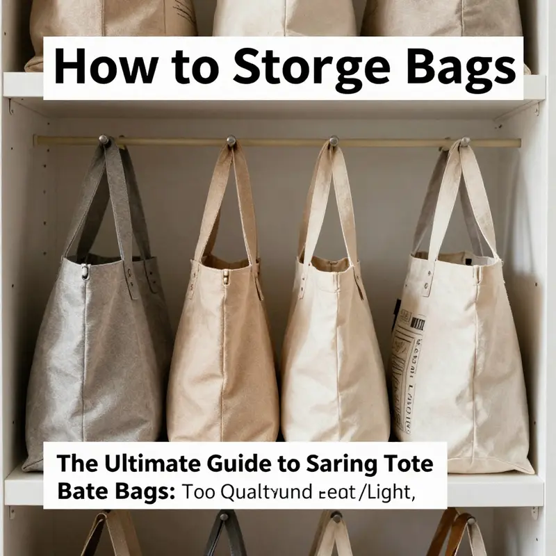 Tote bags properly stuffed with acid-free paper to maintain their shape and structure during storage.
