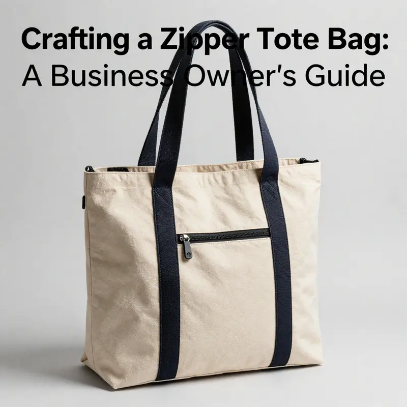 A stylishly designed zippered tote bag displayed in a well-lit environment.