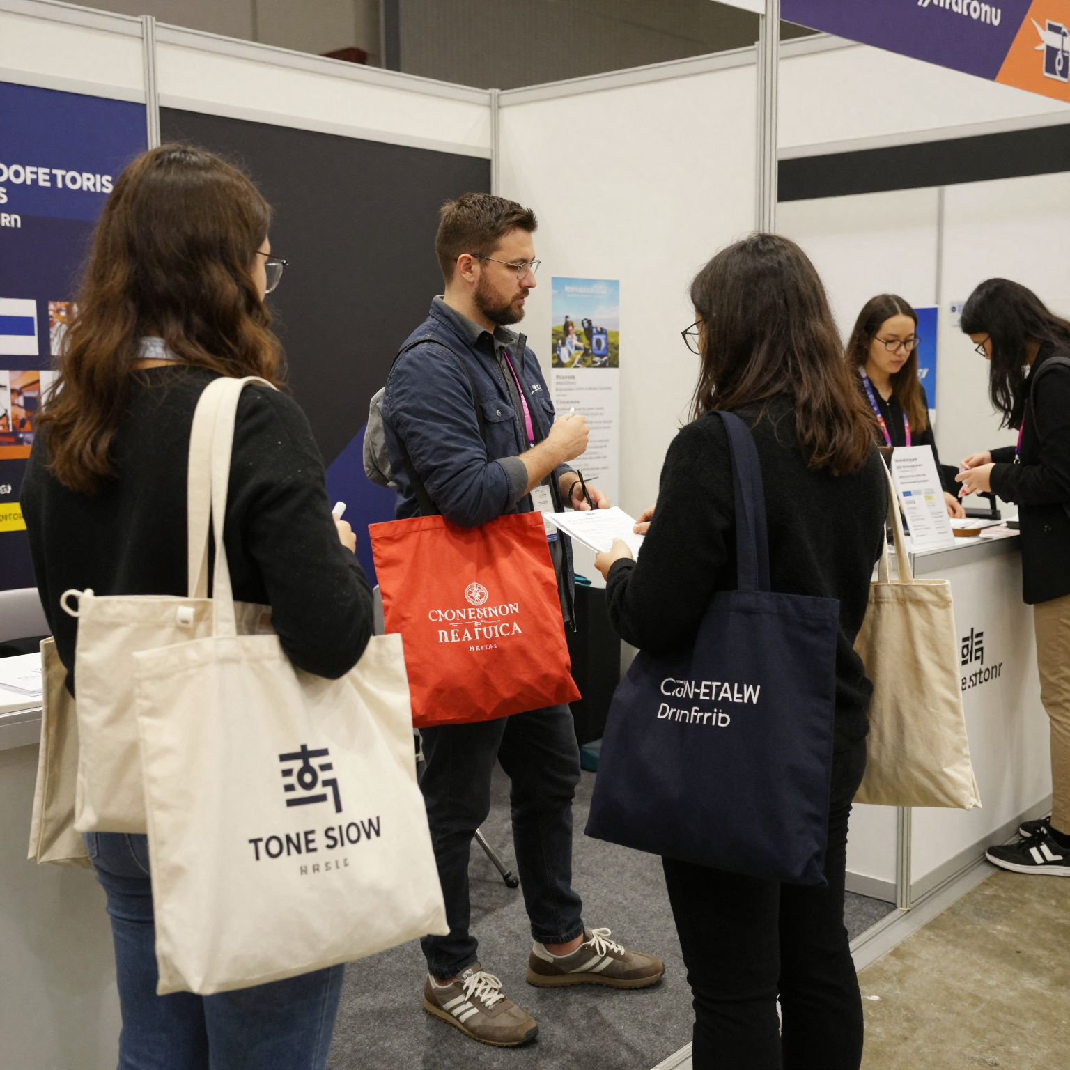 Tote Bags at a Trade Show