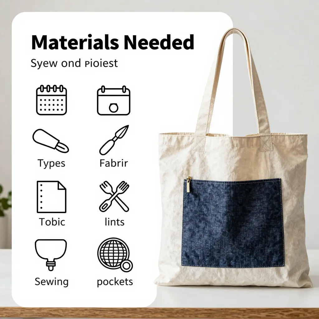 Materials to sew a tote bag